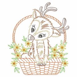 Vintage Basket Of Critters 10(Sm) machine embroidery designs