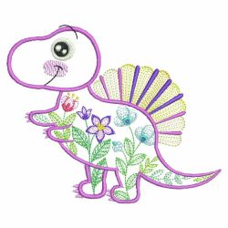 Floral Dinosaurs 10(Md) machine embroidery designs