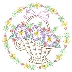 Vintage Floral Baskets 02(Lg) machine embroidery designs