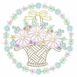 Vintage Floral Baskets 07(Sm) machine embroidery designs