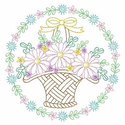 Vintage Floral Baskets 07(Md) machine embroidery designs