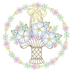 Vintage Floral Baskets 08(Lg) machine embroidery designs