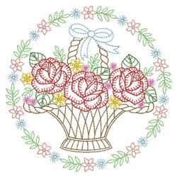 Vintage Floral Baskets 09(Lg) machine embroidery designs