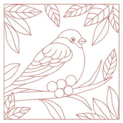 Redwork Birds Quilt 10(Sm)