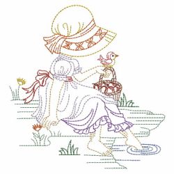 Vintage Autumn Sunbonnets 05(Lg) machine embroidery designs