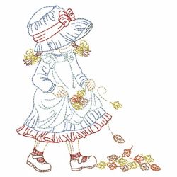 Vintage Autumn Sunbonnets 07(Lg) machine embroidery designs