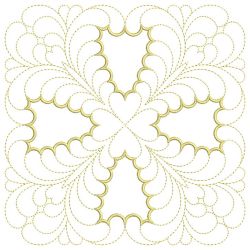 Trapunto Applique Feather Quilt 04(Md) machine embroidery designs