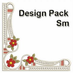 Heirloom Flower Corner(Sm) machine embroidery designs