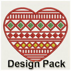 Fancy Hearts machine embroidery designs