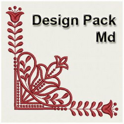 Fancy Redwork Corners(Md) machine embroidery designs