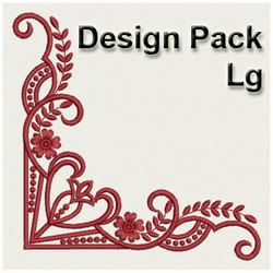 Fancy Redwork Corners(Lg) machine embroidery designs
