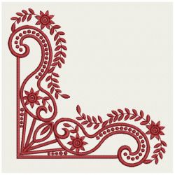 Fancy Redwork Corners 08(Md) machine embroidery designs