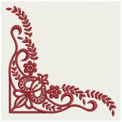 Fancy Redwork Corners 09(Md) machine embroidery designs