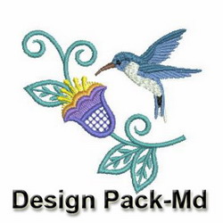 Heirloom Hummingbird Floral(Md) machine embroidery designs