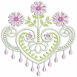Fancy Flower Hearts 04 machine embroidery designs