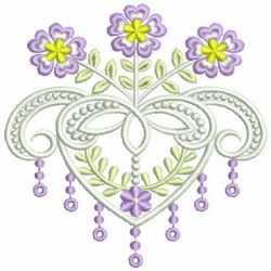 Fancy Flower Hearts 06 machine embroidery designs