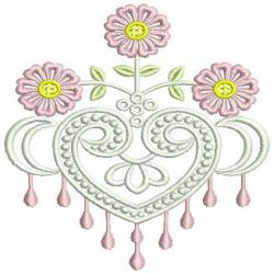 Fancy Flower Hearts 09 machine embroidery designs