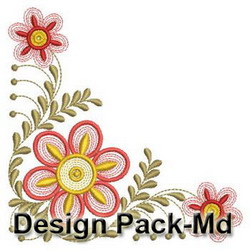 Fancy Flower Corner(Md) machine embroidery designs