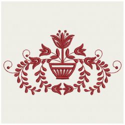 Heirloom Flower Pot Redwork 05(Md)