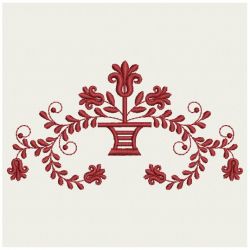 Heirloom Flower Pot Redwork 09(Md)