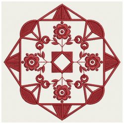 Flower Redwork Quilt 03(Md)