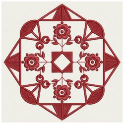 Flower Redwork Quilt 03(Lg)