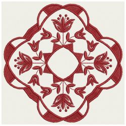 Flower Redwork Quilt 05(Lg)