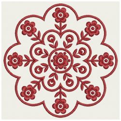 Flower Redwork Quilt 07(Md) machine embroidery designs