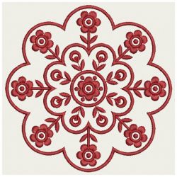 Flower Redwork Quilt 07(Md)