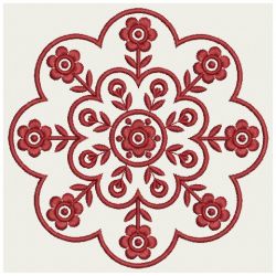 Flower Redwork Quilt 07(Lg)