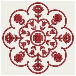 Flower Redwork Quilt 09(Md) machine embroidery designs