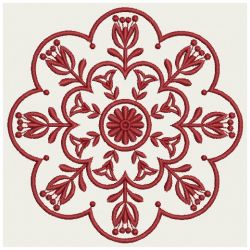 Flower Redwork Quilt 10(Md)