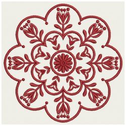 Flower Redwork Quilt 10(Md)