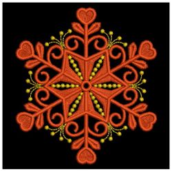 Golden Candlewicking Snowflakes 02 machine embroidery designs