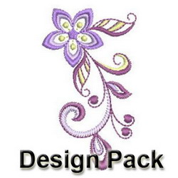 Swirl Flowers machine embroidery designs