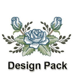 Blue Roses machine embroidery designs