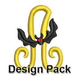 Halloween Bat Alphabets machine embroidery designs