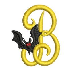 Halloween Bat Alphabets 02 machine embroidery designs