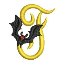 Halloween Bat Alphabets 06 machine embroidery designs