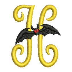 Halloween Bat Alphabets 08 machine embroidery designs