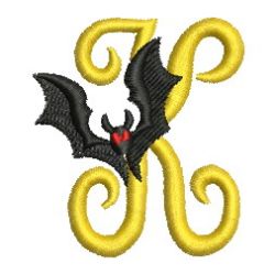 Halloween Bat Alphabets 11 machine embroidery designs