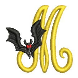 Halloween Bat Alphabets 13 machine embroidery designs