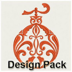 Christmas Ornament Damask machine embroidery designs