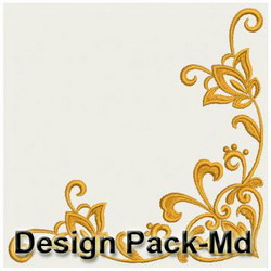 Heart Floral Damask Corner(Md) machine embroidery designs