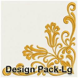 Heart Floral Damask Corner(Lg) machine embroidery designs