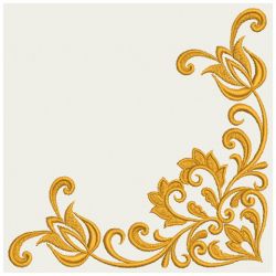 Heart Floral Damask Corner 02(Md) machine embroidery designs