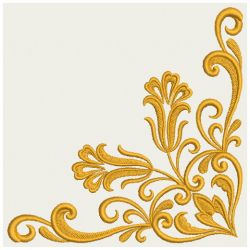 Heart Floral Damask Corner 04(Md) machine embroidery designs