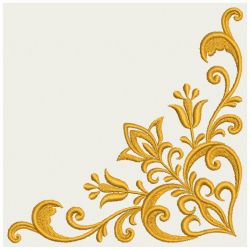 Heart Floral Damask Corner 06(Sm) machine embroidery designs