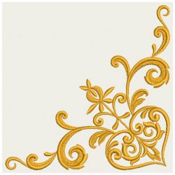 Heart Floral Damask Corner 07(Sm) machine embroidery designs