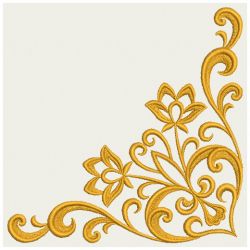 Heart Floral Damask Corner 10(Lg) machine embroidery designs